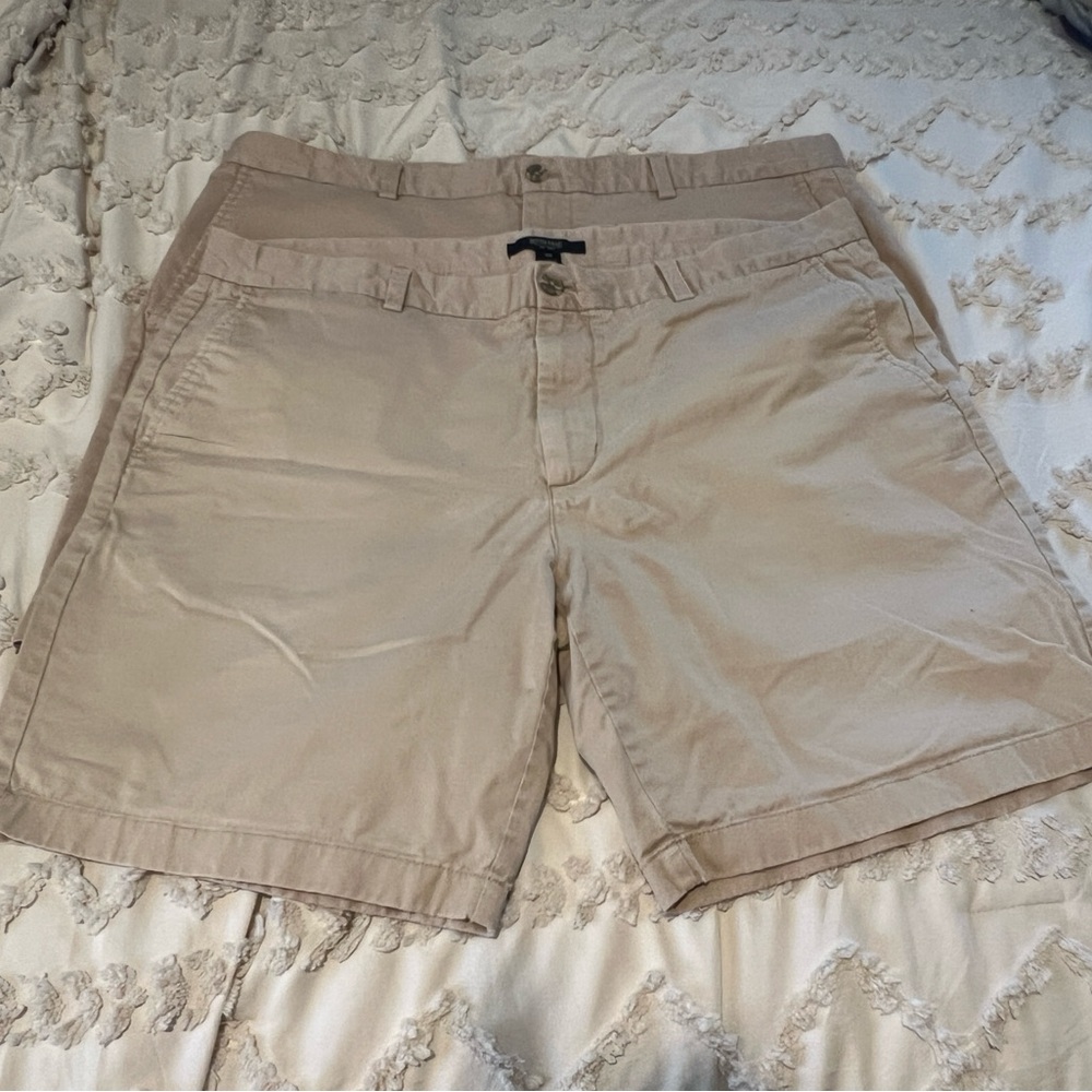 British Khaki Tan Flat Front Shorts Casual Summer Style